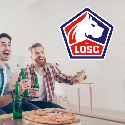Soccer Wall Decals - Ligue 1 France Soccer Team Logos - Lille OSC