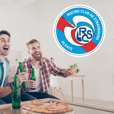 Soccer Wall Decals - Ligue 1 France Soccer Team Logos - Racing Club de Strasbourg