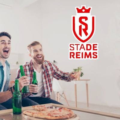 Soccer Wall Decals - Ligue 1 France Soccer Team Logos - Stade de Reims