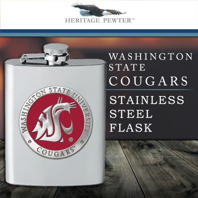 Washington State University Cougars  - Stainless Steel Flask