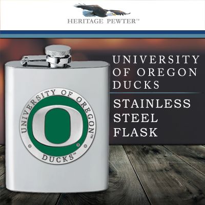 University of Oregon Ducks - Stainless Steel Flask