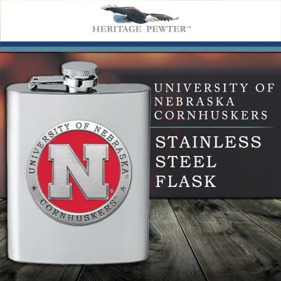 University of Nebraska Cornhuskers - Stainless Steel Flask