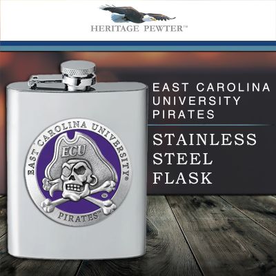 East Carolina University Pirates Stainless Steel Flask