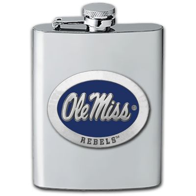 University of Mississippi - Ole Miss Blue - Stainless Steel Flask