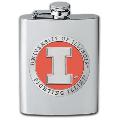 Illinois Fighting Illini - Stainless Steel Flask