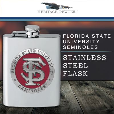 Florida State University - FS Logo - Stainless Steel Flask