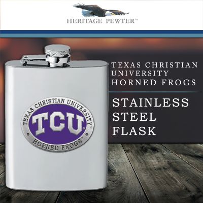 Texas Christian University - Horned Frogs - Stainless Steel Flask