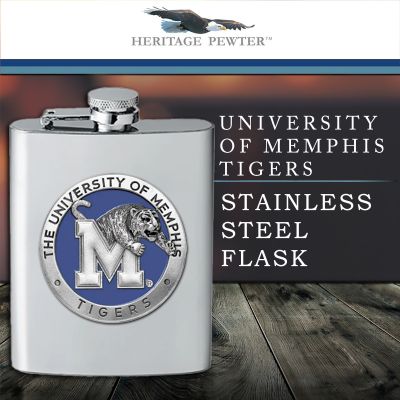 University of Memphis Tigers - Stainless Steel Flask
