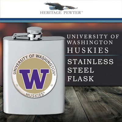 University of Washington Huskies  - Stainless Steel Flask