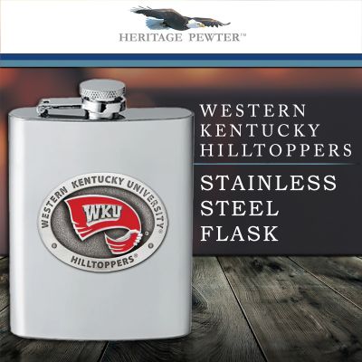 Western Kentucky University Hilltoppers  - Stainless Steel Flask