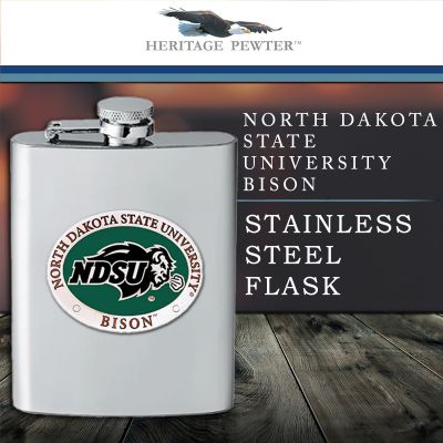 North Dakota State Bison - Stainless Steel Flask