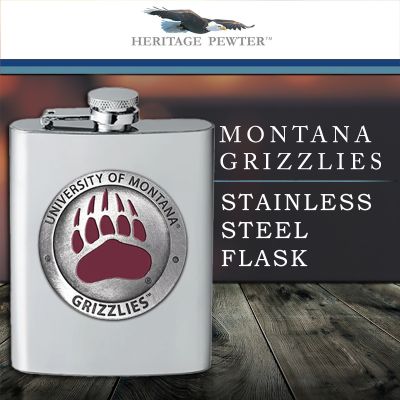 University of Montana Grizzlies - Stainless Steel Flask