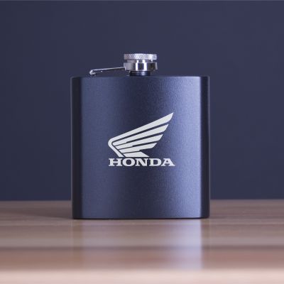 Custom Engraved Honda - Personalized 6oz Matte Black Powder Coated Stainless Steel FSK602