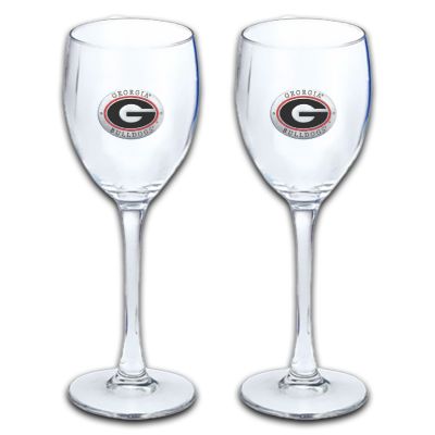 Georgia Bulldogs - Wine Goblet 15oz Set of 2