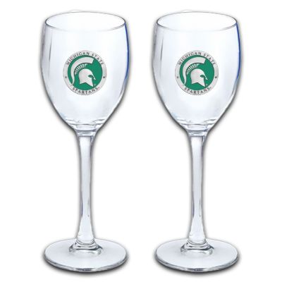 Michigan State Spartans - Wine Goblet 15oz Set of 2