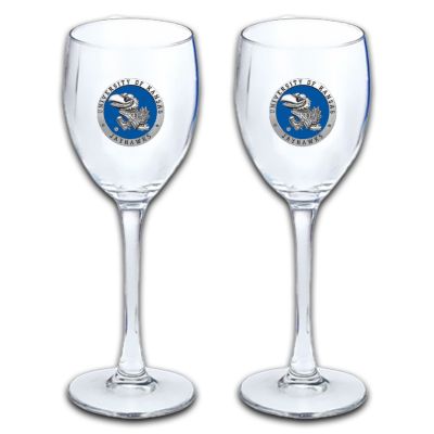University of Kansas Jayhawks - Wine Goblet 15oz Set of 2