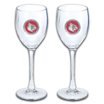 University of Louisville Cardinals - Wine Goblet 15oz Set of 2