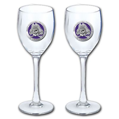 East Carolina University Pirates Wine Goblet 15oz Set of 2