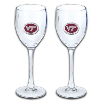 Virginia Tech VT Logo - Wine Goblet 15oz Set of 2