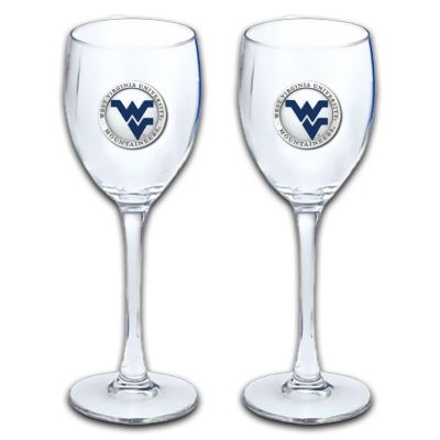 West Virginia University Mountaineers - Wine Goblet 15oz Set of 2