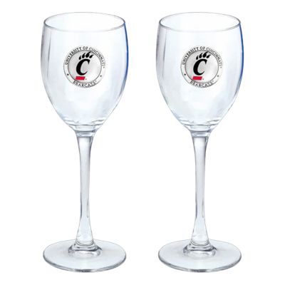 Cincinnati Bearcats Wine Goblet 15oz Set of 2