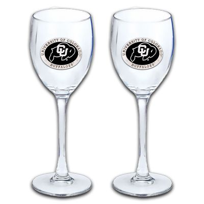 Colorado Buffaloes Wine Goblet 15oz Set of 2