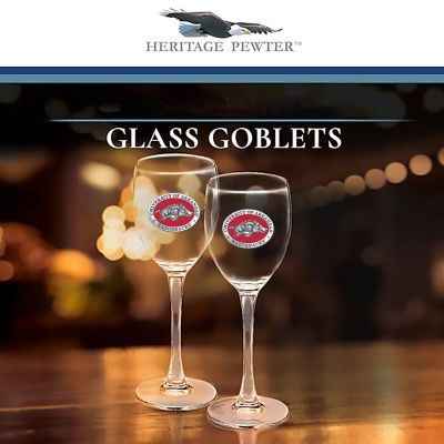 Arkansas Razorbacks Wine Goblet 15oz Set of 2