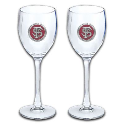 Florida State University - FS Logo - Wine Goblet 15oz Set of 2