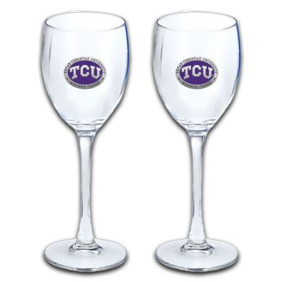 Texas Christian University - Horned Frogs - Wine Goblet 15oz Set of 2