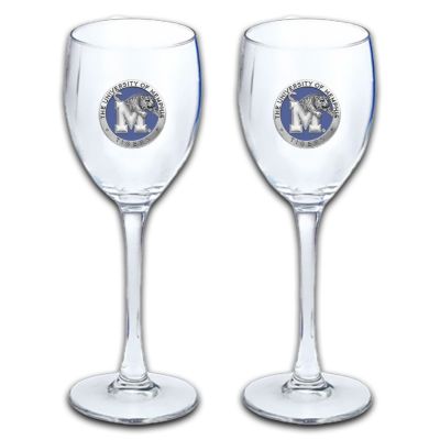 University of Memphis Tigers - Wine Goblet 15oz Set of 2