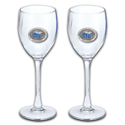 Middle Tennessee State Blue Raiders - Wine Goblet 15oz Set of 2