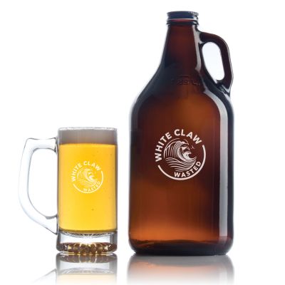 Engraved Wasted - Personalized Growler Set with Beer Glass