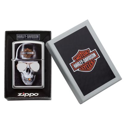 Harley-Davidson Chromed Out Skull High Polished Chrome Finish - Zippo Lighter