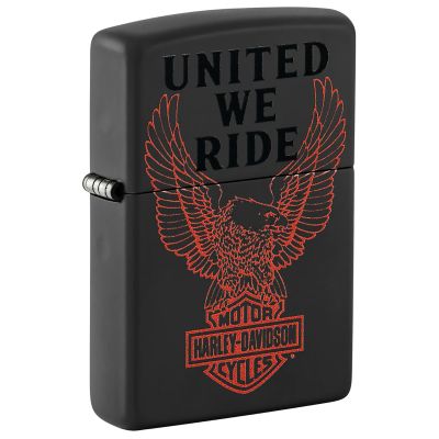 Harley-Davidson Color Image Black Matte Eagle - Zippo Lighter