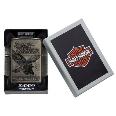 Harley-Davidson Eagle 360 Design HP Black Finish - Zippo Lighter
