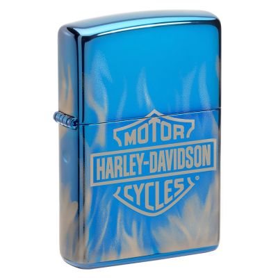 Harley-Davidson Logo Flames HP Blue - Zippo Lighter
