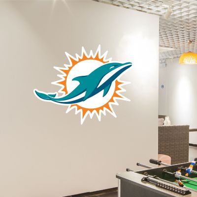 Sports Team Wall Decal - Miami Dolphins Football Team Logo