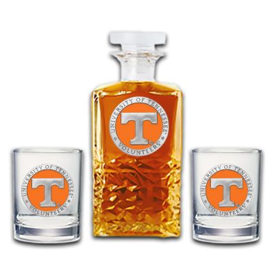 University of Tennessee Volunteers  - Heritage Decanter with 2 Old Fashioned Glasses