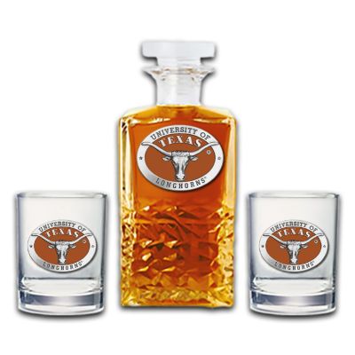 University of Texas Longhorns  - Heritage Decanter with 2 Old Fashioned Glasses