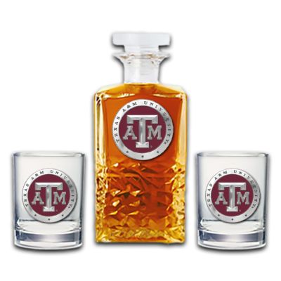 Texas A&M  - Heritage Decanter with 2 Old Fashioned Glasses