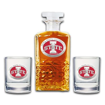 Iowa State Cyclones - Heritage Decanter with 2 Old Fashioned Glasses