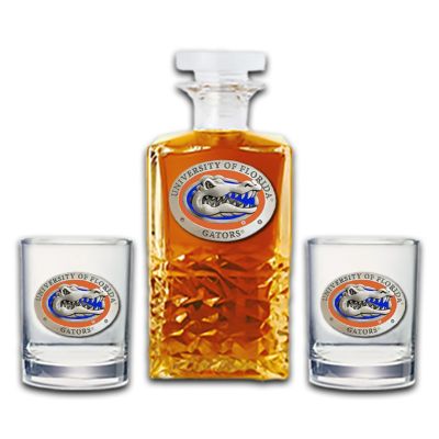 University of Florida Gators  - Heritage Decanter with 2 Old Fashioned Glasses