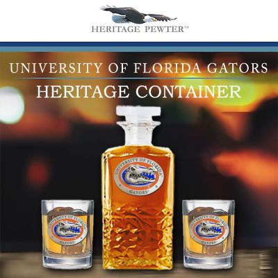 University of Florida Gators  - Heritage Decanter with 2 Old Fashioned Glasses