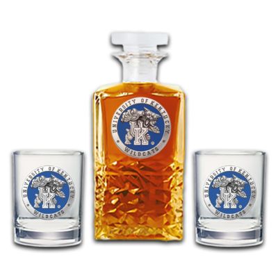 University of Kentucky Wildcats - Heritage Decanter with 2 Old Fashioned Glasses