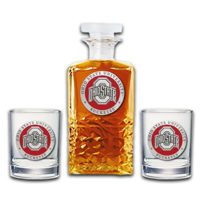 Ohio State Buckeyes - Heritage Decanter with 2 Old Fashioned Glasses
