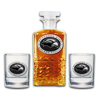 Southern Miss Golden Eagles  - Heritage Decanter with 2 Old Fashioned Glasses