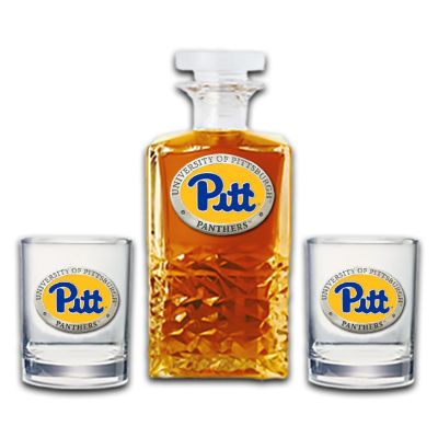 University of Pittsburgh Panthers - Heritage Decanter with 2 Old Fashioned Glasses