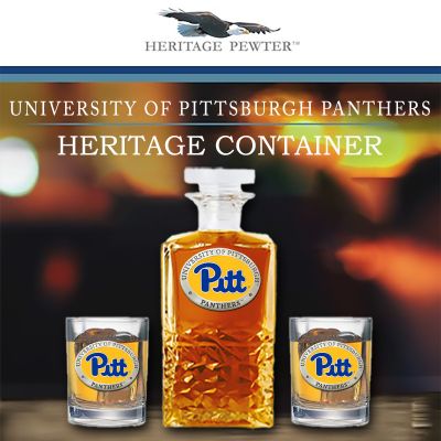 University of Pittsburgh Panthers - Heritage Decanter with 2 Old Fashioned Glasses