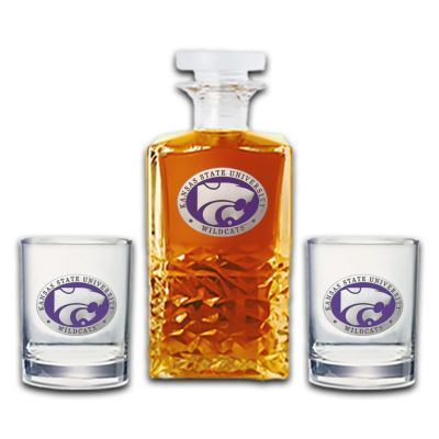 Kansas State Wildcats - Heritage Decanter with 2 Old Fashioned Glasses