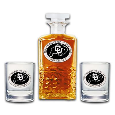 Colorado Buffaloes - Heritage Decanter with 2 Old Fashioned Glasses